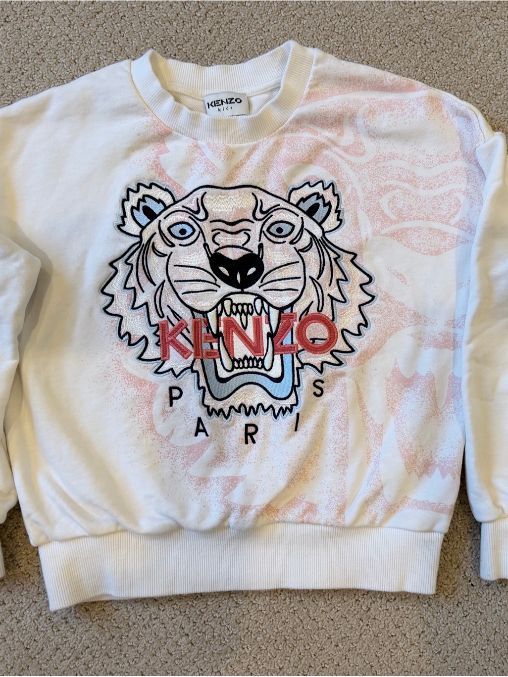 Kenzo Kids White Embroidered Logo Pullover